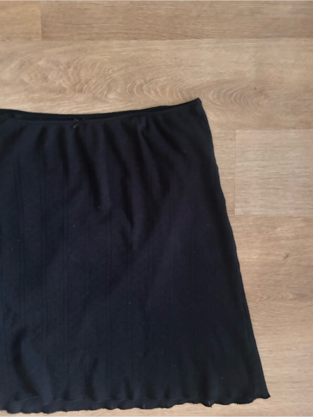 Cou Cou Intimates Slip Skirt Black Pointelle Organic Cotton XL - Picture 3 of 7